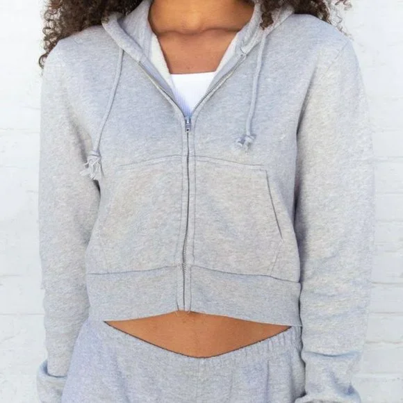 Brandy Melville Crop Zip Up - Picture 1 of 5